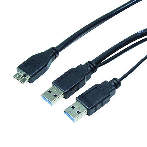 LogiLink CU0072 USB Kabel, USB 3.0, 2x AM zu 1x micro BM, schwarz, 1,00m