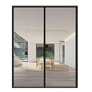 Magnetic Screen Door for French Door?, Super Quiet Stripes Encryption Snap Shut Automatically Keep Away from Mosquitoes Dogs Pets Friendly Door Screen, Black 61x74inch