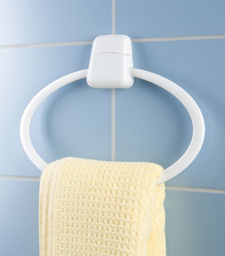 WENKO 17945100 Handtuchring Pure, Kunststoff – ABS, 27.5 x 22 x 2.5 cm, Weiß - 2