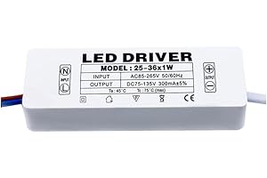 Yhloubb LED Driver 1pcs AC85-265V Driver di trasformatori a LED, 25-36W 300mA