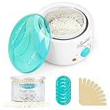 Wax Heater LANSLEY Hair Removal Home Waxing Kit for Women Men Painless 500ml Electric Wax Warmer with Pearl Hard Wax Beads 10.5 oz/Pot & 10 Wax Applicator