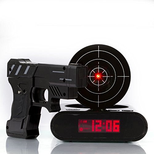 Digital Wecker Gaming Clock, Stoga Gun Clock Gun Wecker Digital Wecker Lustige Wecker Neueste Wecker - Schwarz