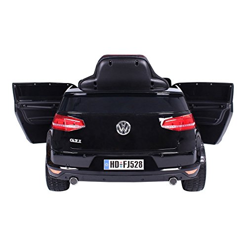 moleo M00005845 - VW Golf GTI Kinder Auto mit beleuchteten Rädern, diversen Soundeffekten und Fernbedienung, schwarz