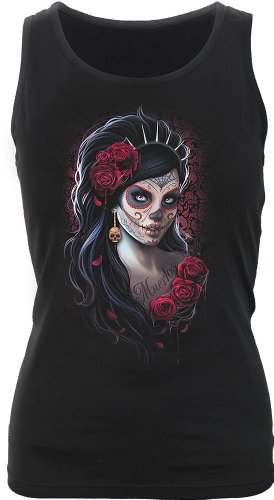 Spiral - Women - DAY OF THE DEAD - Razor Back Top Black - XX-Large