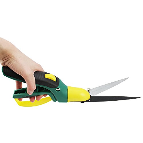 COM-FOUR® Rasenschere Handgrasschere Grasschere mit 360° drehbaren Klingenkopf - 8