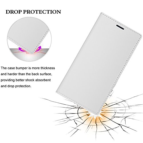 Sony Xperia X Compact Hülle,IVSO Hohe Qualität Advanced Shock Absorption Technology Case Folio Tasche Cover für Sony Xperia X Compact Smartphone 11,7 cm (4,6 Zoll) (Für Sony Xperia X Compact, Weiß) - 5
