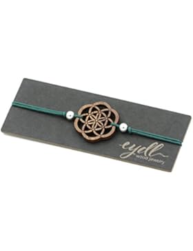 Holz Armband Samen des Lebens aus Nussholz. Armband ist größenverstellbar in dunkelgrün. Feinste Handarbeit aus...