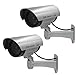 Produktbild Olisicht 2 x Dummy Überwachungskamera Kamera Led Attrappe Aussen CCTV Silber