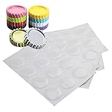 Der Flaschenverschluss ist abgeflacht und beidseitig bemalt, aber ohne Loch. Es macht eine fantastische Arbeit am Ende des Bogens.