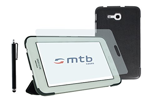 SmartCase / Cover für Samsung Galaxy Tab 3 Lite 7" T110/T111 + Display-Schutzfolie + Stylus - Schwarz