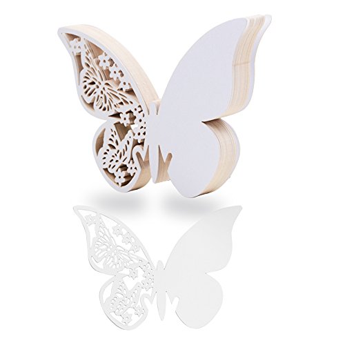 100 piezas tarjetas etiquetas decorativas mariposa invitacion agradecimiento regalo copa detalle nombre mesa boda cumpleaño comunión bautizo fiesta