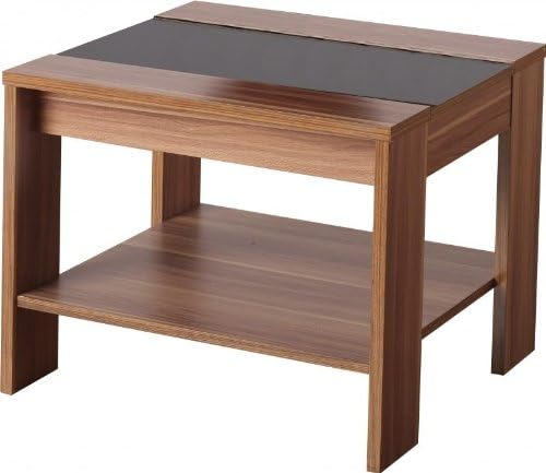 Hollywood Lamp Table in Walnut Veneer/Black Gloss