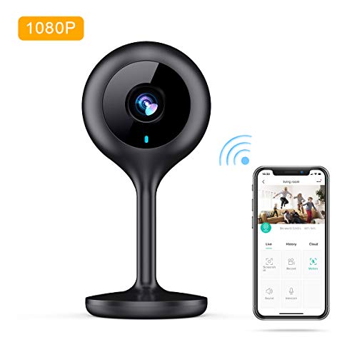 Preisvergleich Produktbild WLAN Kamera, MECO ELEVERDE Überwachungskamera 1080P HD Kamera mit Bewegungserkennung, Nachtsicht und Zwei-Wege Audio. Sicherheitskamera mit Alarmfunktion. APP für iPhone iOS & Android-(Schwarz)