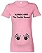 Womens Personalised 'Hands off the bump' Maternity T-Shirt (M - 10/12, Baby Pink - Black Print)