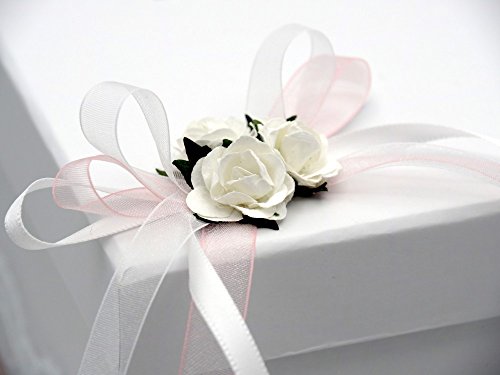 Briefbox Kartenbox Vintage Rosa Spitze Hochzeit Geldgeschenk Weiß - 3