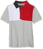  Tommy Hilfiger Colorblock Polo S/s, Gris (Grey Heather 004), 122 (Talla del Fabricante: 7) para Niños