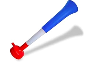 FUN FAN LINE - Pack x3 Plastic Trumpets/Vuvuzela stadium horn for soccer and sports events. Soccer fan trumpet. Noisy air horn for cheerleading and animation.