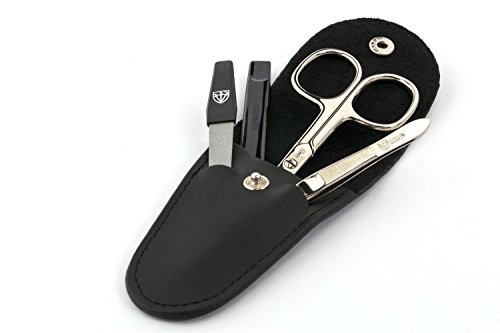 Drei Schwerter | Exklusives 4-teiliges Maniküre – Pediküre – Nagelpflege-Set / Etui | Qualität – Made in Solingen | ECHT LEDER (810106) - 2