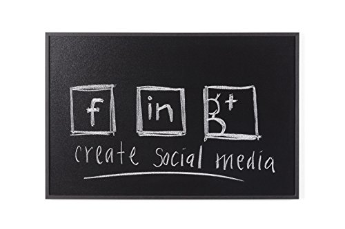 Bi-Office New Basic - Pizarra de tiza con marco negro, 885 x 585 mm