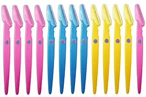 Ear Lobe & Accessories Stainless Steel Eyebrow Razor for Women/Girls - Pack of 13