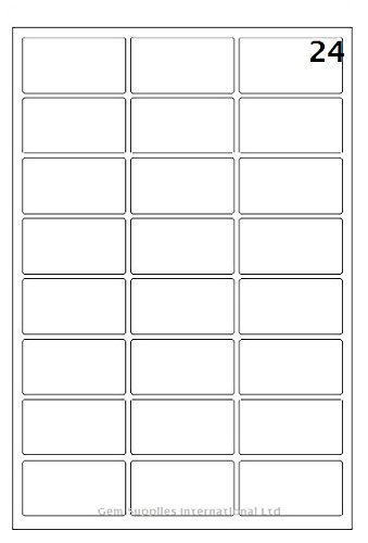 10 hojas Calidad Etiquetas Blanco -  240 en total  - 24 por A4 folio - 63 5 x 33 9mm ADHESIVO - Avery compatible con   L7159 J8159 - PEGATINAS direcci  n inkjet LASER O copiadora sin sobrecargar mate