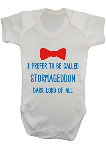 BOWTIE VERSION I Prefer To Be Called Stormageddon Dark Lord Of All Funny I Speak Baby Whovian Parents Gift Doctor Who Parody Baby Onesie Vest