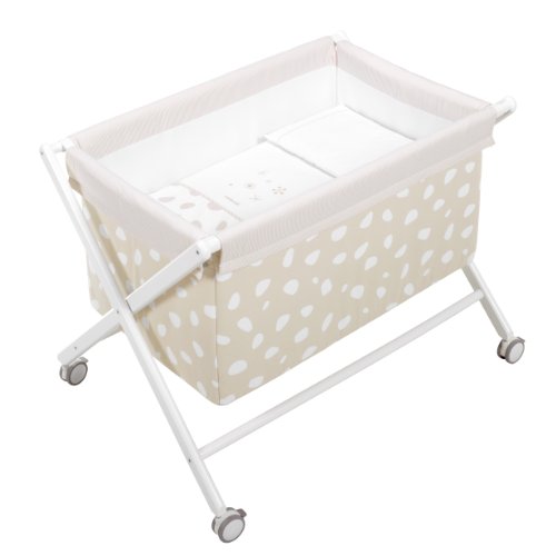 Petit Praia 50 x 80 x 72 cm Crossed Wooden Bassinet White Patch Arena