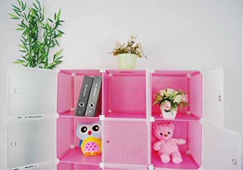 Regalsystem DIY Regal Schrank Garderobenschrank W?scheschrank Kleiderschrank Aufbewahrung Kapazit?t (pink-tou) - 4