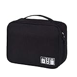 1. bolsa de almacenamiento de cable de datos, anti-caída y alivio anti-golpes, bolsa de cosméticos femenina Gran capacidad impermeable y portátil