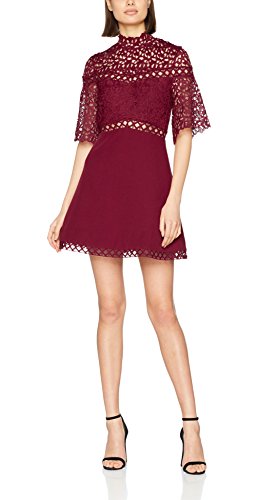 chinese dress ladies Dark Red Lace Short Dress