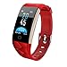 Produktbild kingko 0.96 Zoll TFT bunter Bildschirm,IP67 wasserdicht,T20 Color Screen Bluetooth Smart Watch Heart Rate Monitor Smart Band,Herrenuhr - Damenuhr I Schlicht, elegant und sportlich (rot)