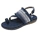 Produktbild Sandalen Damen Sommer Schnalle Zehentrenner Flip Flop Sommerschuhe Strandschuhe Riemchensandalen Flach Peep Toe Plateauschuhe knöchelriemen Böhmischen Sandaletten (EU:42, Blau)