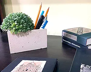 GOMAADS Handcrafted Concrete Desk Planter Modern Rustic Weddings Birthdays Decorative for Indoor and Outdoor Plants