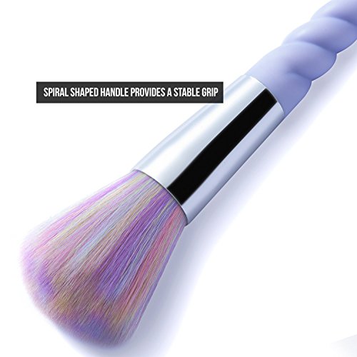 Kyerivs 10pcs Einhorn Make up Pinsel Kosmetik Frauen Mehrfarbig Make up Pinsel Kit für Foundation Eyebrow Eyeliner - 4