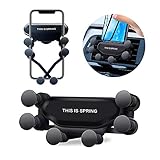 PPXIA Support Telephone Voiture Grille Aeration, Support Telephone Voiture Gravité à Grille Aération pour IPhone, Samsung Galaxy Note Huawei Mi LG Sony (Noir)