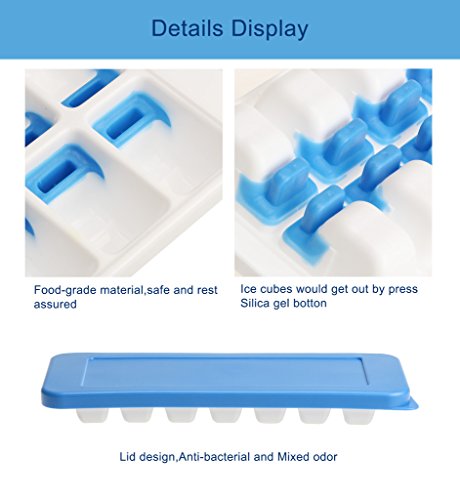 Sumolux Sommer Eiswürfelform Eiswürfelbereiter mit Deckel für 14 Eiswürfel - 6