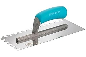 OX TOOLS OX Trade Notched Stainless Steel Tiling Trowel - 10mm, Blue/Silver