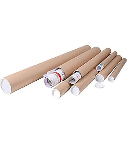 20 Tubes Postaux Carton 330x40mm - Envoi Documents A3/A4, Avec Bouchons