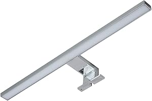 ‎KWAZAR LUMINAIRE Kwazar - Wandleuchte Innen, LED Spiegelleuchte Bad, Feuchtraumleuchte LED, Badezimmer Lampe 10W, Breite 50cm, Neutralweiß 4000 K, IP44, 230V - Geringer Energieverbrauch, ANITASilber