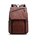 Produktbild iTECHOR Adrette Art Double-Layer-PU-Leder Rucksack College School Bag Reisetasche Herren-Tasche - Braun