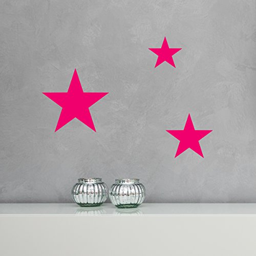 Wandkings Wandtattoo "Sterne" - 3 Stück im Set - verschiedene Motive und Farben wählbar - MOTIV 1 / Farbe WEIß