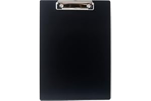 TUKA-I-AKUT TUKA A4 Portapapeles de Aluminio con Pinza, Abrazadera de metal Recubierto de Goma, Tablilla con Sujetapapeles, Gran Resistencia, Robusto Aluminio Portapapeles Juego de 1, Color Negro TKD8025 Black