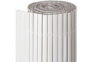 Suinga CANNICCIO occultante Doppio Volto 2 x 3 m, PVC Bianco, conferisce Un Aspetto Moderno, Elegante e Diverso al Tuo Giardino o terrazzo.
