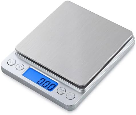 Kitchen Scale Digital Food Cooking Scale Digital Pro Pocket Scales 3000g/0.1g Multifunction Stainless Steel LCD Display Tare Function 2 Batteries