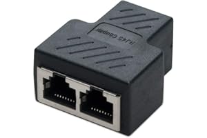 PENCILUPNOSE RJ45 Splitter Connector Female to Female Network Adapter 1 to 2 Female Port CAT 6 CAT 5 CAT 5e LAN Ethernet Cable Dual Socket Connector Adapter