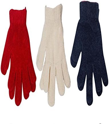 3 Pairs Ladies winter thermal Gloves - 8 Different Styles (Chenille gloves)