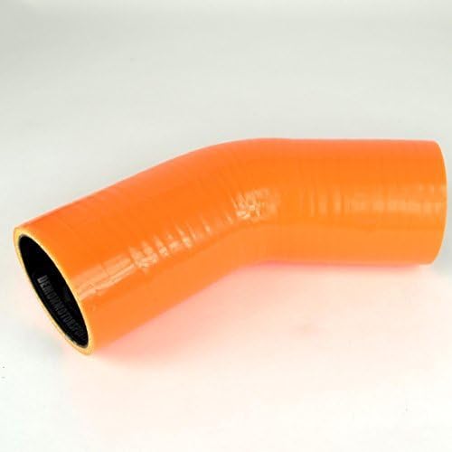 Demon MotorSport 63mm 2.5" - 45 Degree Silicone Hose (Leg Length 102mm) Orange with Black Liner