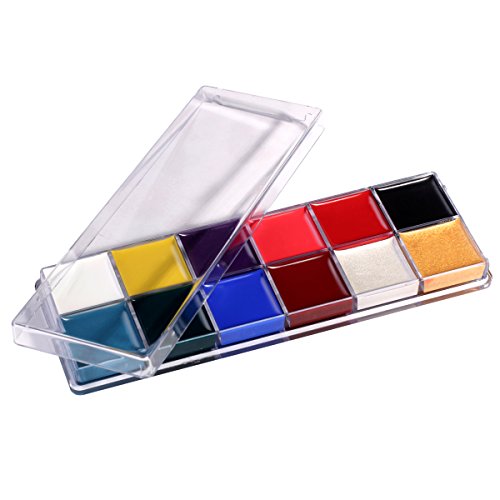 DE'LANCI Professional Face Body Paint Oil 12Colors Painting Art Party Fancy Makeup Set