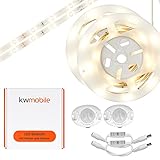 kwmobile LED Bettlicht mit Bewegungssensor / 1 LED-Streifen mit 1,2m Länge / dimmbar / Helligkeitssensor / Sicherheit im Dunkeln dank 36 LEDs / warmweiß - 8