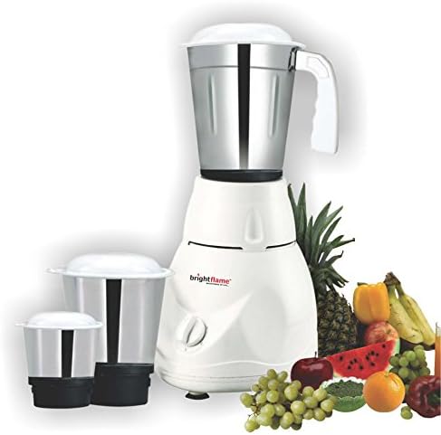 Brightflame Pluto 450-Watt Mixer Grinder with 3 Jars (White)